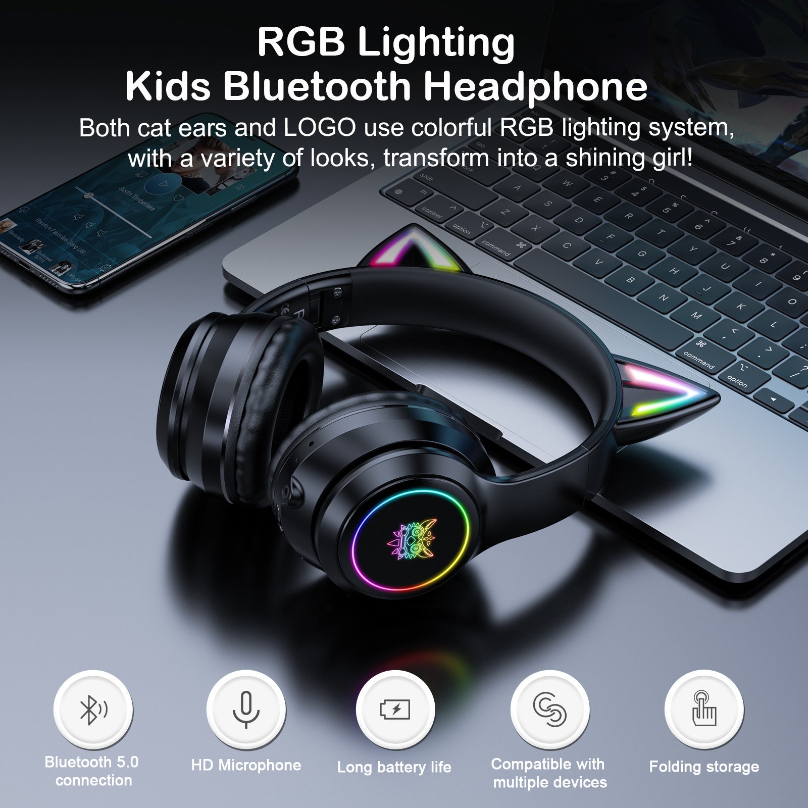 ONIKUMA B90 Bluetooth Gaming RGB Headset