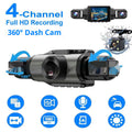 Hidden Four-Lens Simultaneous Recording IPS HD Dash Cam