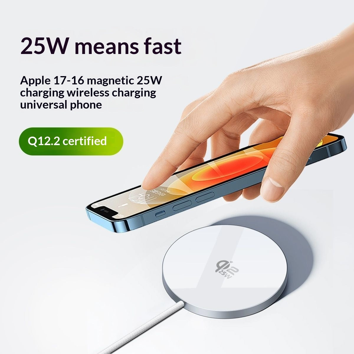 Portable Magnetic Wireless Charger With Cable For Phones