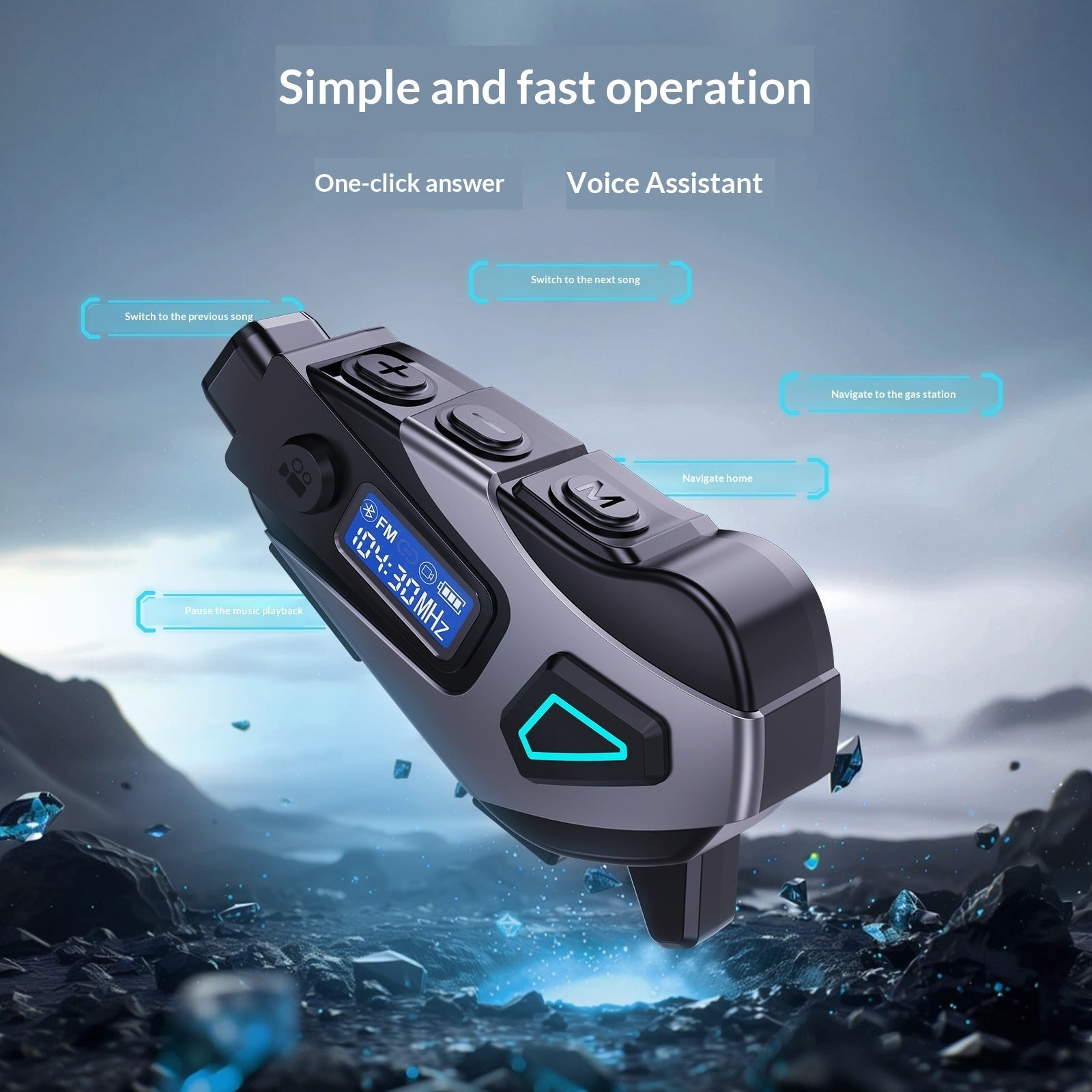 Bluetooth Helmet Headset For Listening To Music While Riding A Motorcycle