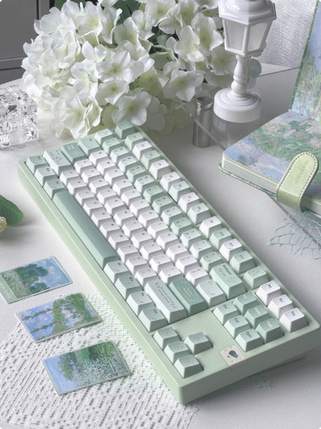 Simple Cute Light-green Highly Personalized Magnetic-axis Keycaps