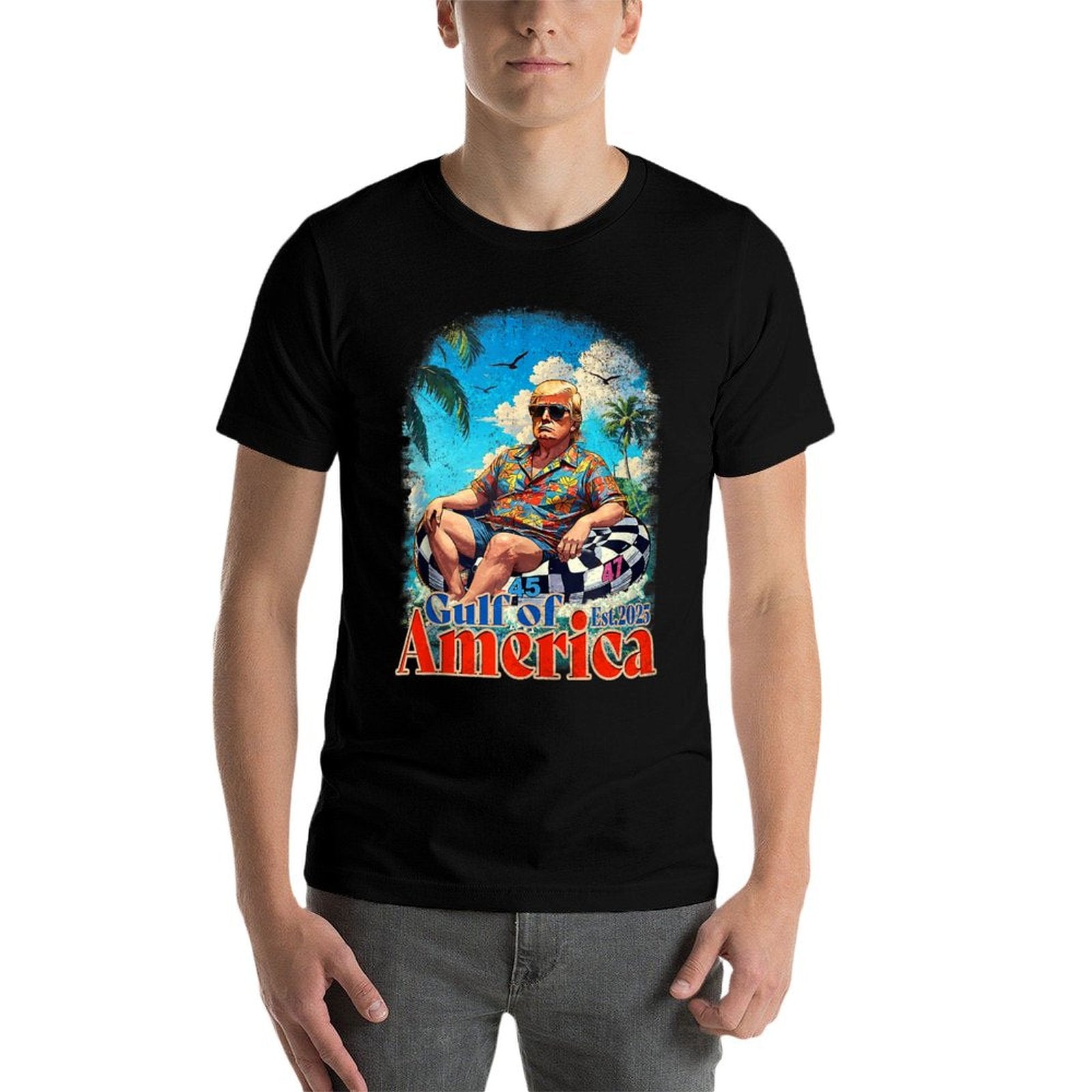 Funny Trump Gulf Of Us America 2025 Vintage Trump Graphic-printed T-Shirt
