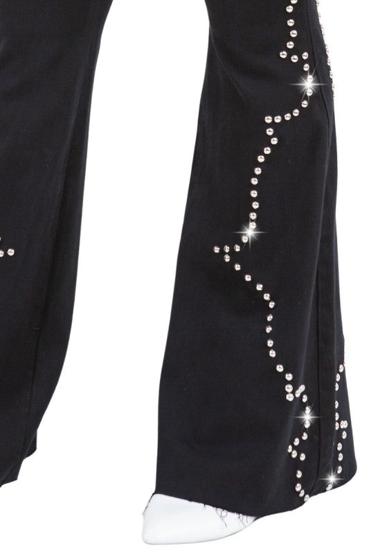 Santa Fe Bell Bottom Jean in Black Denim