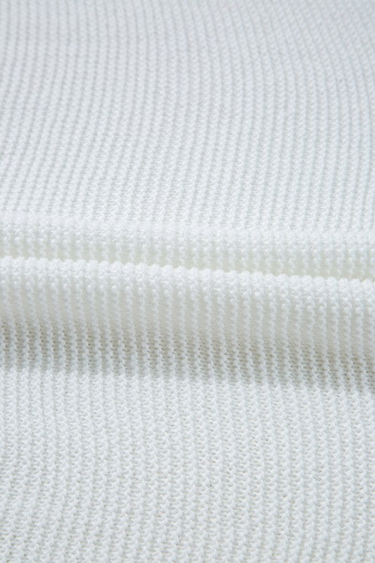 Solid Short Sleeve Side Slit Sweater Tee