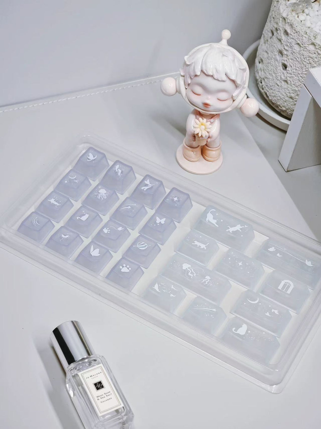 Blue Purple PC Fog-transparent Keycaps