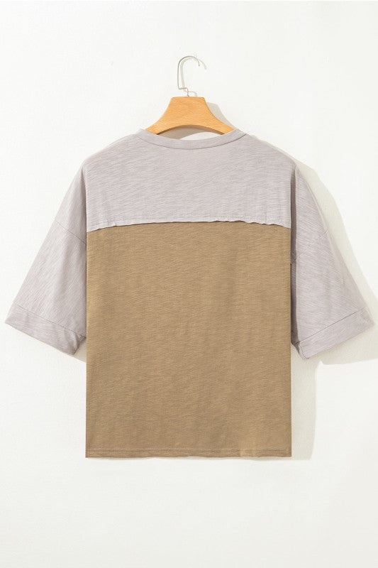 Flower Patch Exposed Seam Bracelet Sleeve T-Shirt