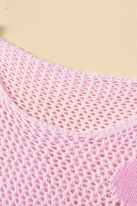 Floral Hollowed Knit Pullover Sweater