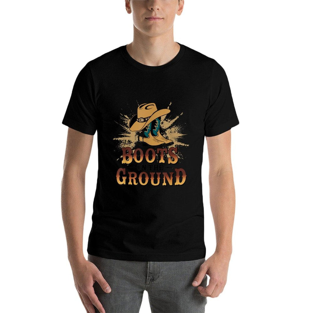 Boots On The Ground Western Cowboy Rodeo Country Eco-friendly Material T-Shirt