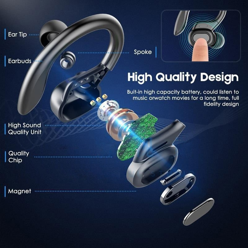 VV2 Bluetooth Earbuds Sports-Ready Music With Extra-Long Battery Life