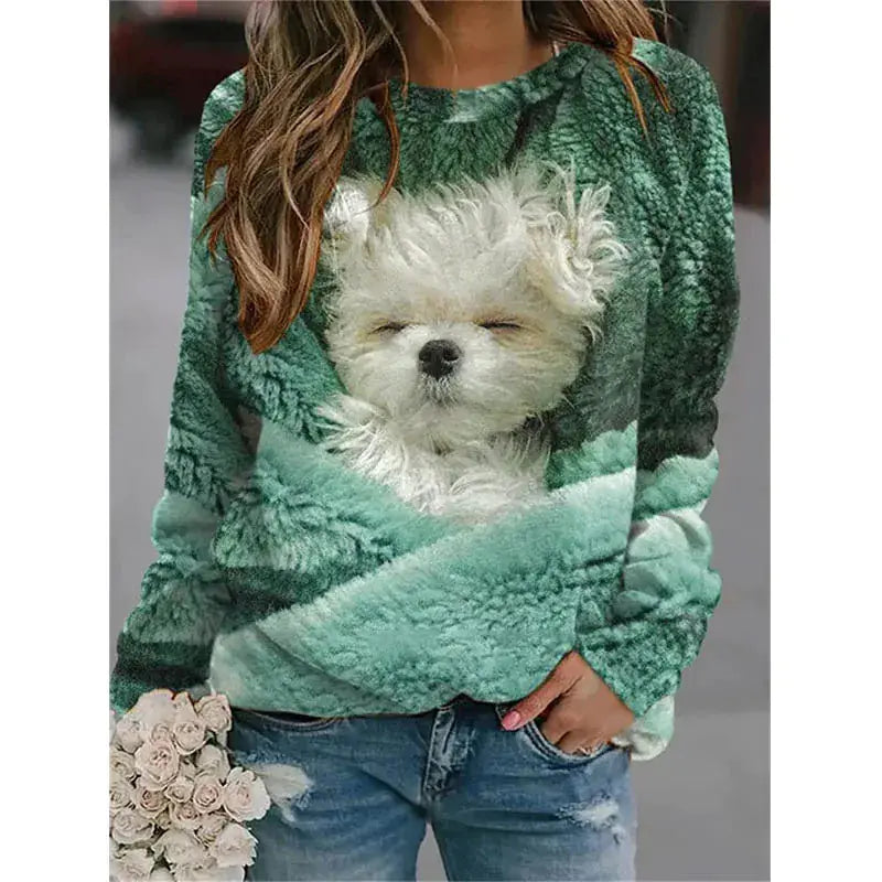 Kawaii 3D Printed Cute Animal Sweatshirt for Women
