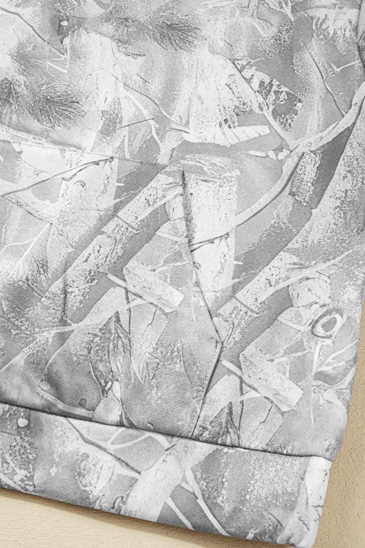 Camo Kangaroo Pocket Drop Shoulder Hoodie