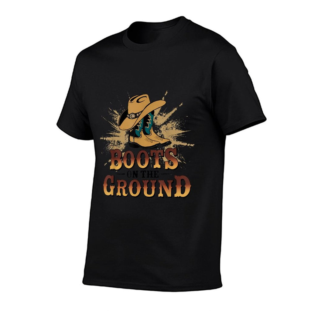 Boots On The Ground Western Cowboy Rodeo Country Eco-friendly Material T-Shirt