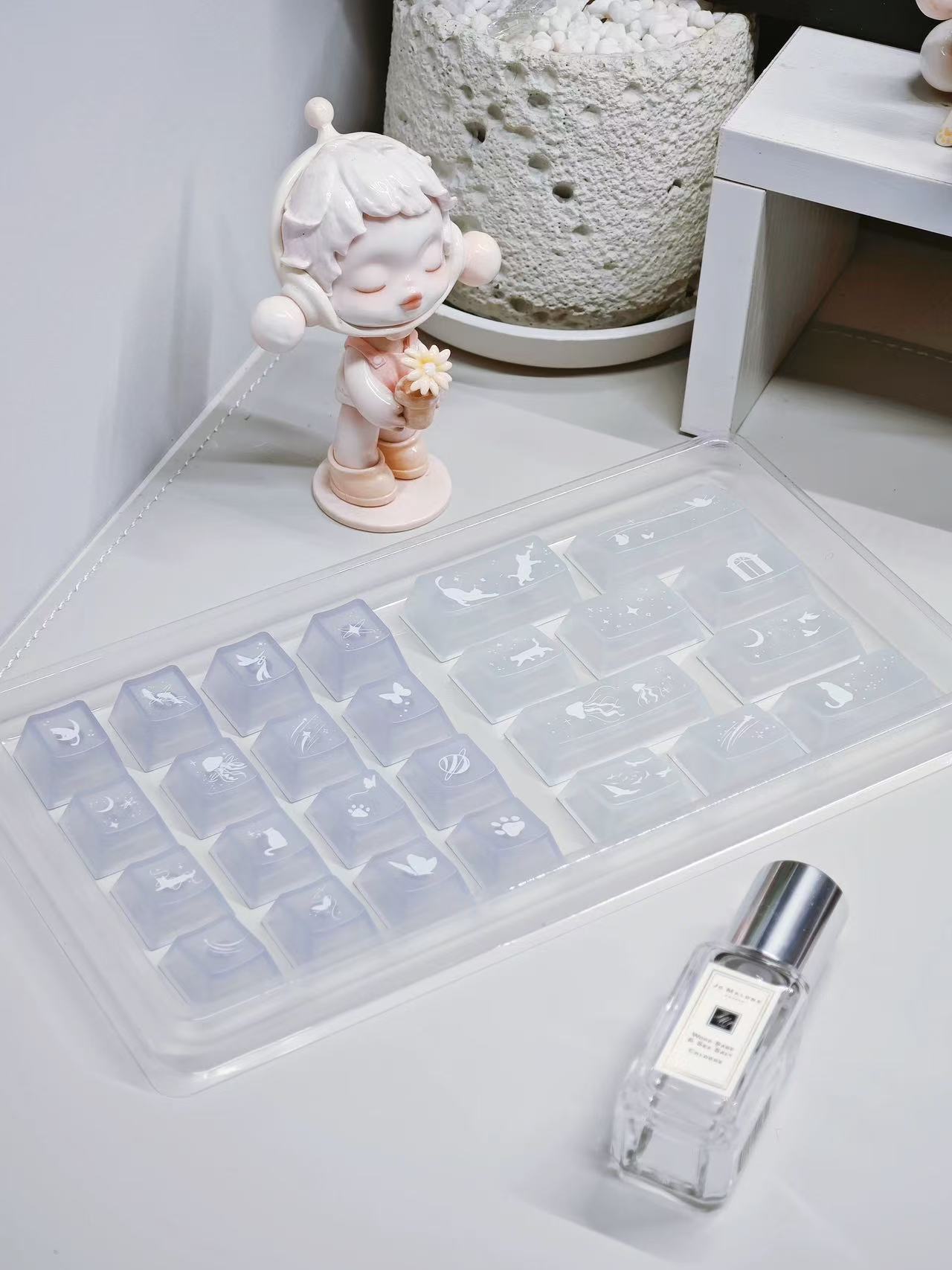 Blue Purple PC Fog-transparent Keycaps