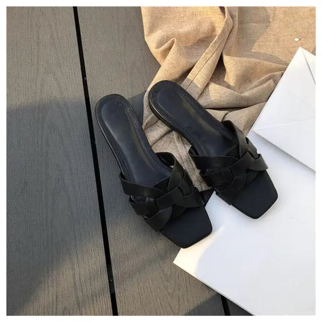 Women's Open Toe Flat Casual Beach Sandals Slippers