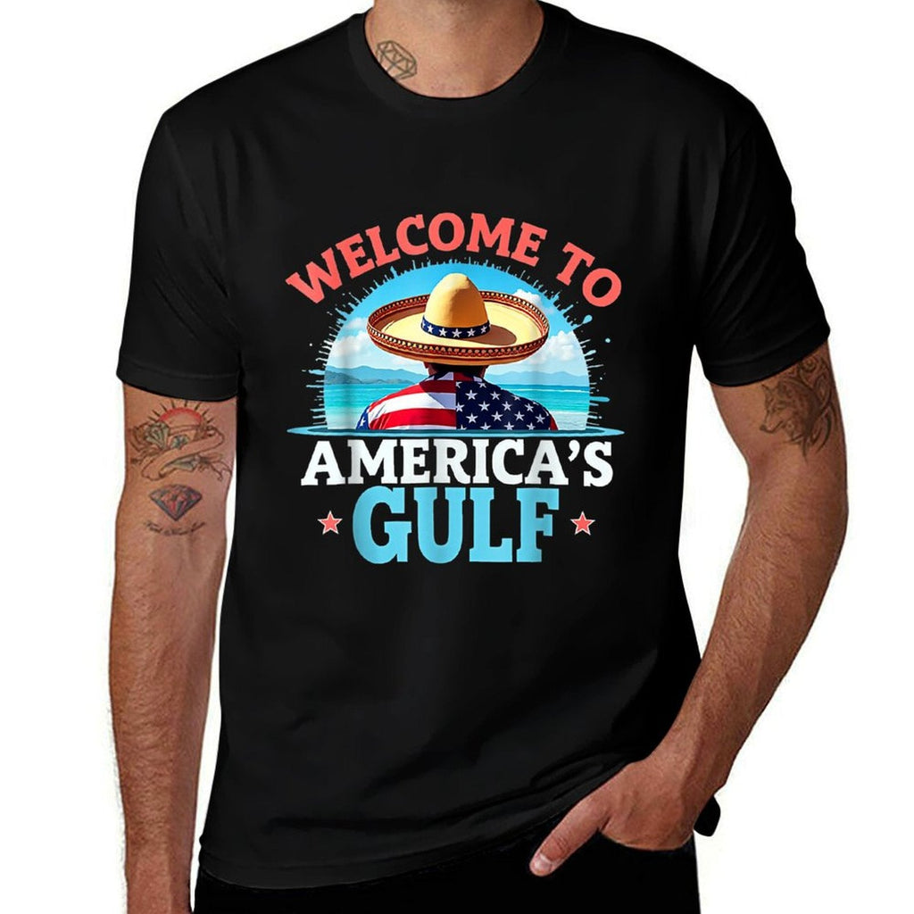 Gulf America Welcom To America's Gulf Slim-fit Cut T-Shirt