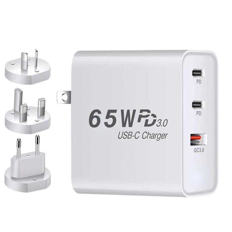 65W GaN Charger With US-standard Conversion Plug Fast-charging Adapter