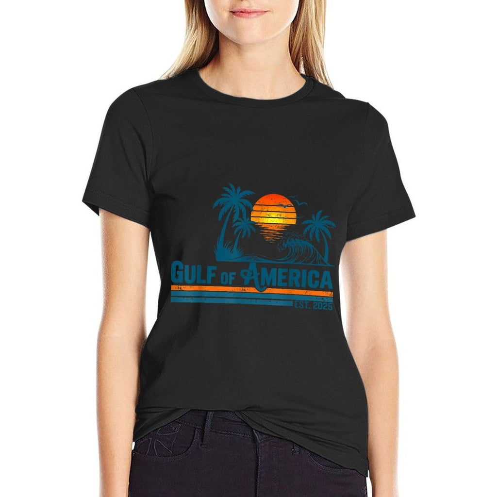 Retro Vintage Gulf Of US America 2025 American Gifts Eco-friendly Material T-Shirt