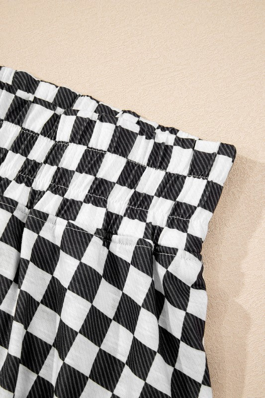 Checker T-Shirt & High Waist Skort Set