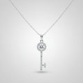 1/2 CT Moissanite Key Pendant Necklace