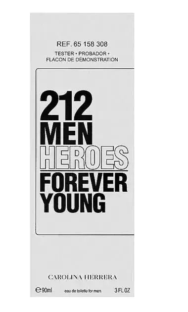 212 Heroes Forever Young By Carolina Herrera For Men 3.0oz EDT Spray (TESTER)