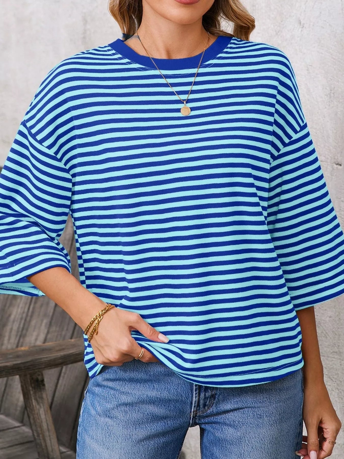 Striped Back Bow Tie T-Shirt