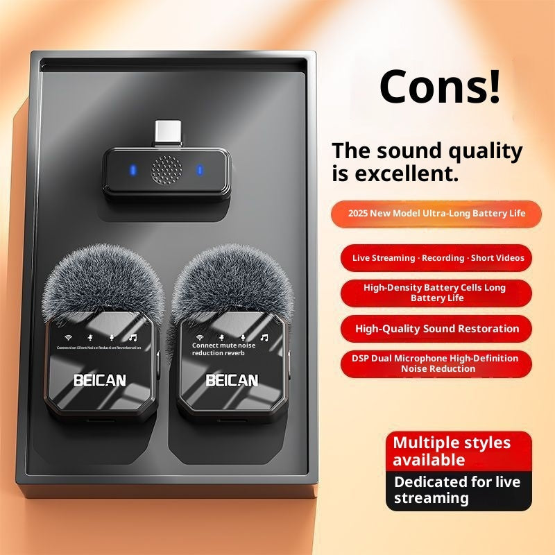 HD Wireless Lapel Microphone With No Delay For Live Outdoor Video Recording