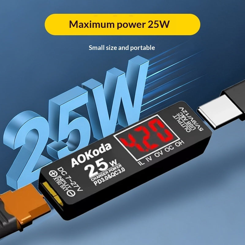 Drone Battery Charger For Fixed-wing FPV Drones With XT60 To USB Adapter For Fast Phone Charging
