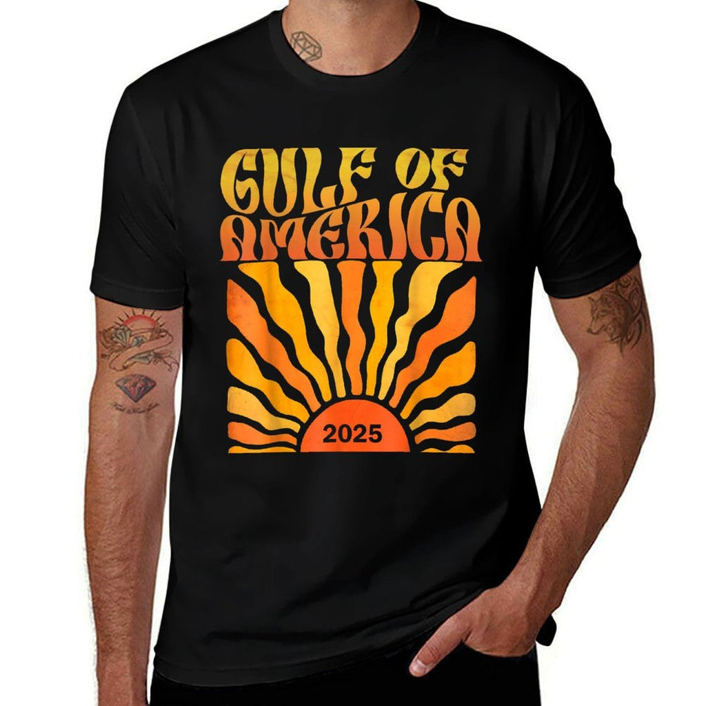 Gulf Of US America 2025 American Gifts Retro Vintage Summer-ready Fabric T-Shirt