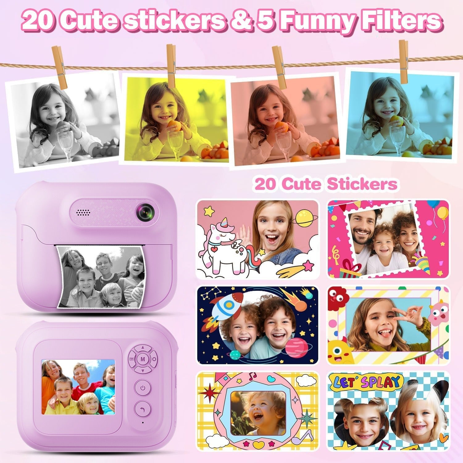 Creative, Portable Instant-printing Polaroid-style Toy Camera For Kids