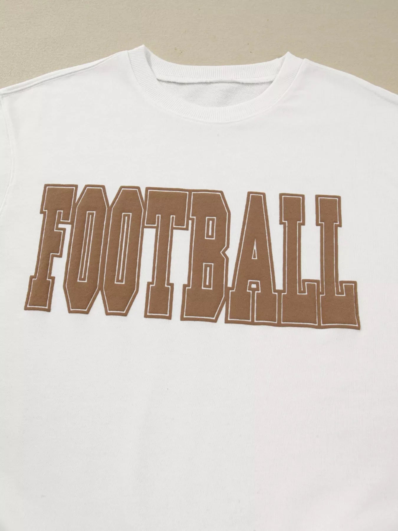 FOOTBALL 3D Letter Graphic Crew Neck Sweatshirt