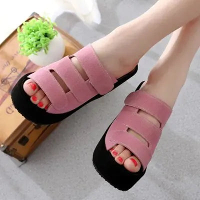 Women's Thick Sole Suede Slide Sandals