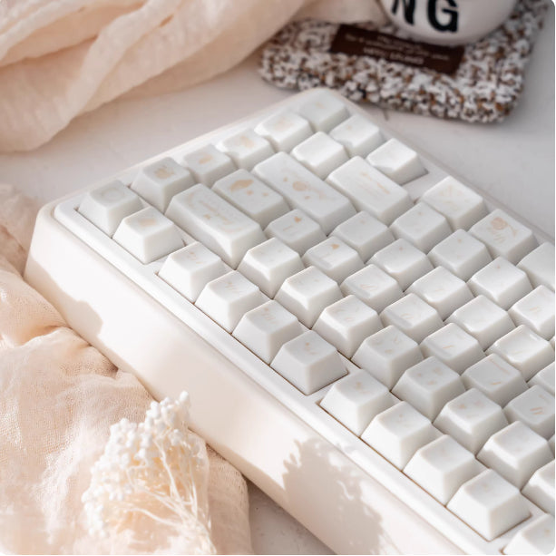 Real-time Mechanical Keyboard Keycaps In Off-white PC Material With UV Coating
