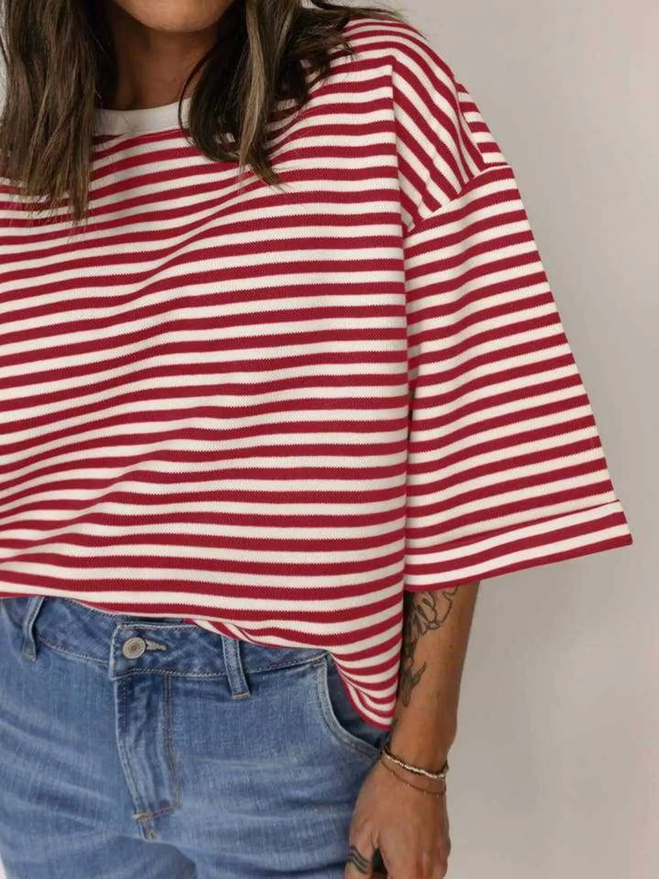 Striped Back Bow Tie T-Shirt