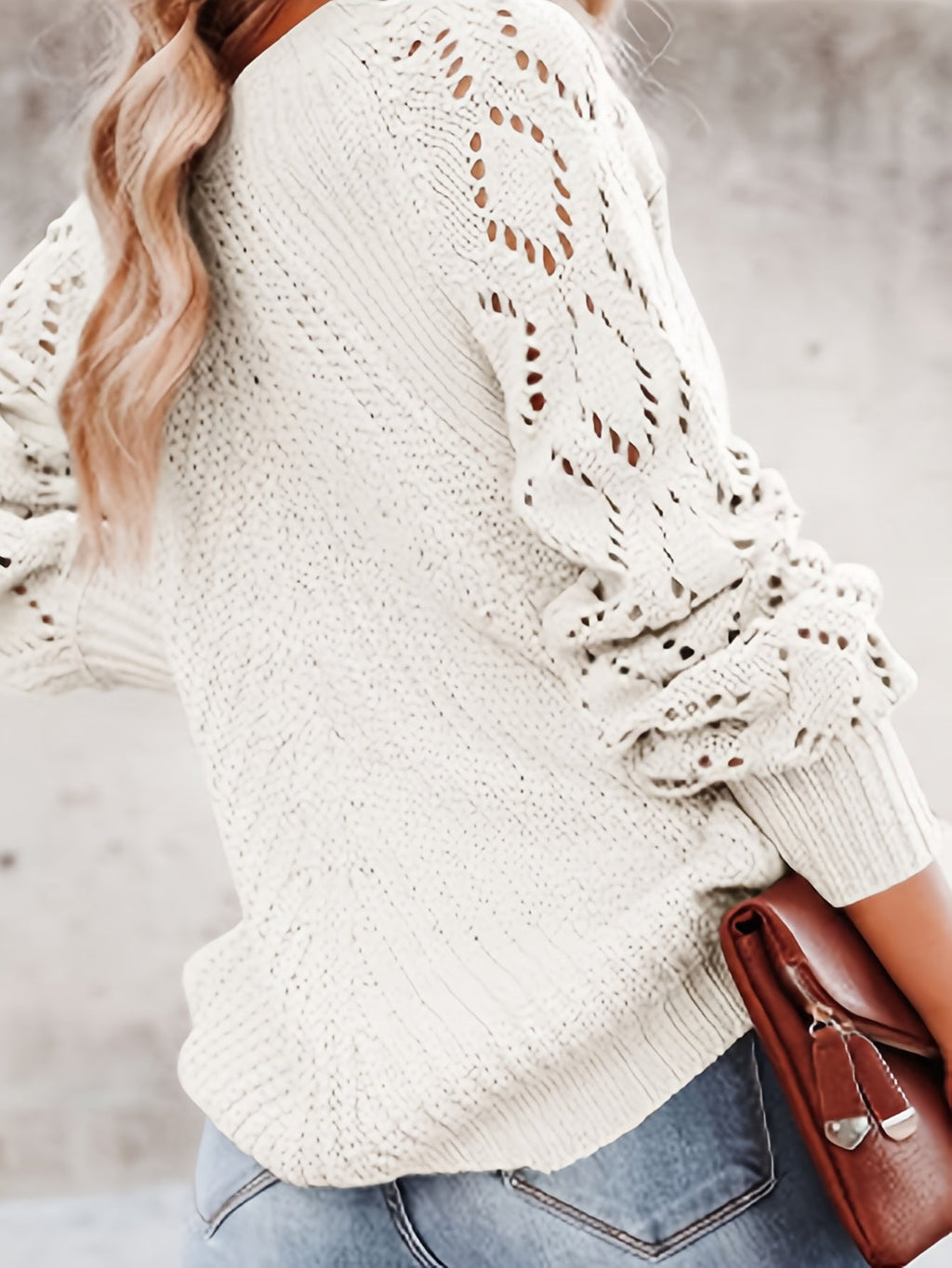 Chic Diamond Grid Hooded Knitwear Casual Style