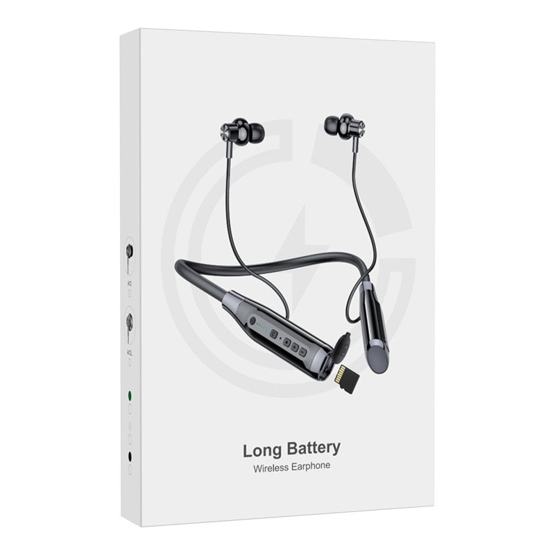 Ultra-long Standby Wireless Neckband Bluetooth Earphones With A Card Slot