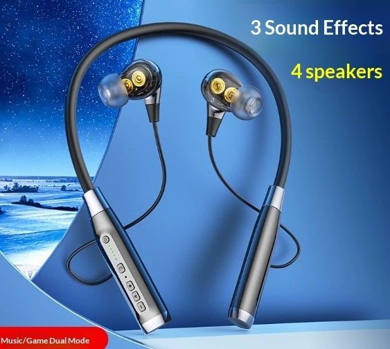 Heavy-bass Neckband Bluetooth Earphones With Ultra-long Battery Lifewireless Neckband Design For Workouts