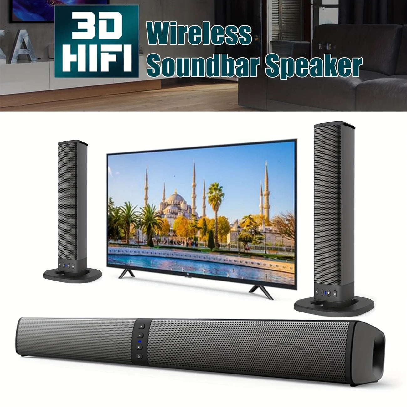 2-in-1 Soundbar For The Living Room Home Bluetooth Speaker With Built-in Soundbar