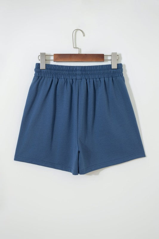 Colorblock Varsity Stripe Drawstring Shorts