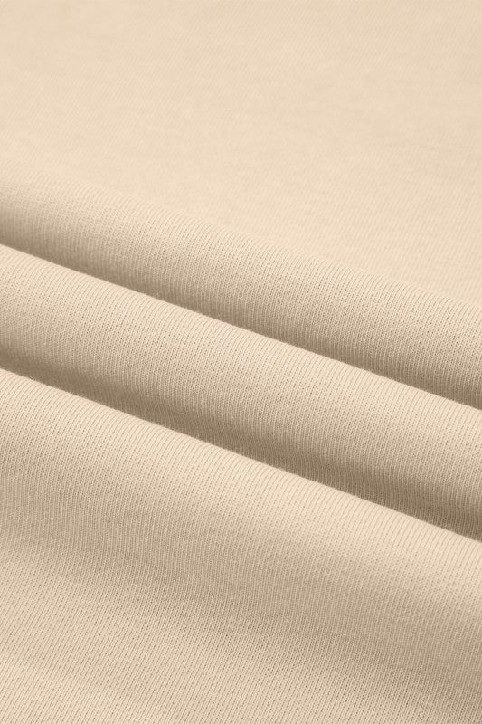 Solid Raw Seam Patchwork Baggy Sweatshirt