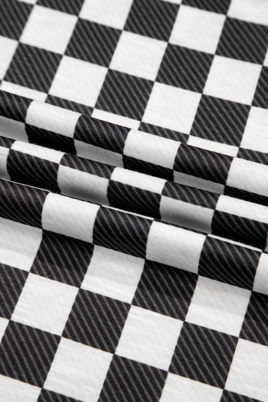 Checker T-Shirt & High Waist Skort Set