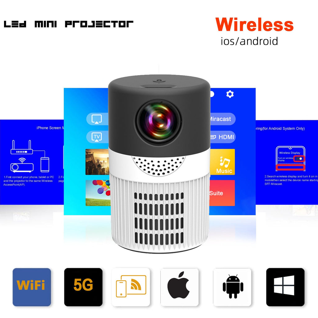 JHT400 Mini Portable Home Projector - Smart Wireless Micro Projector