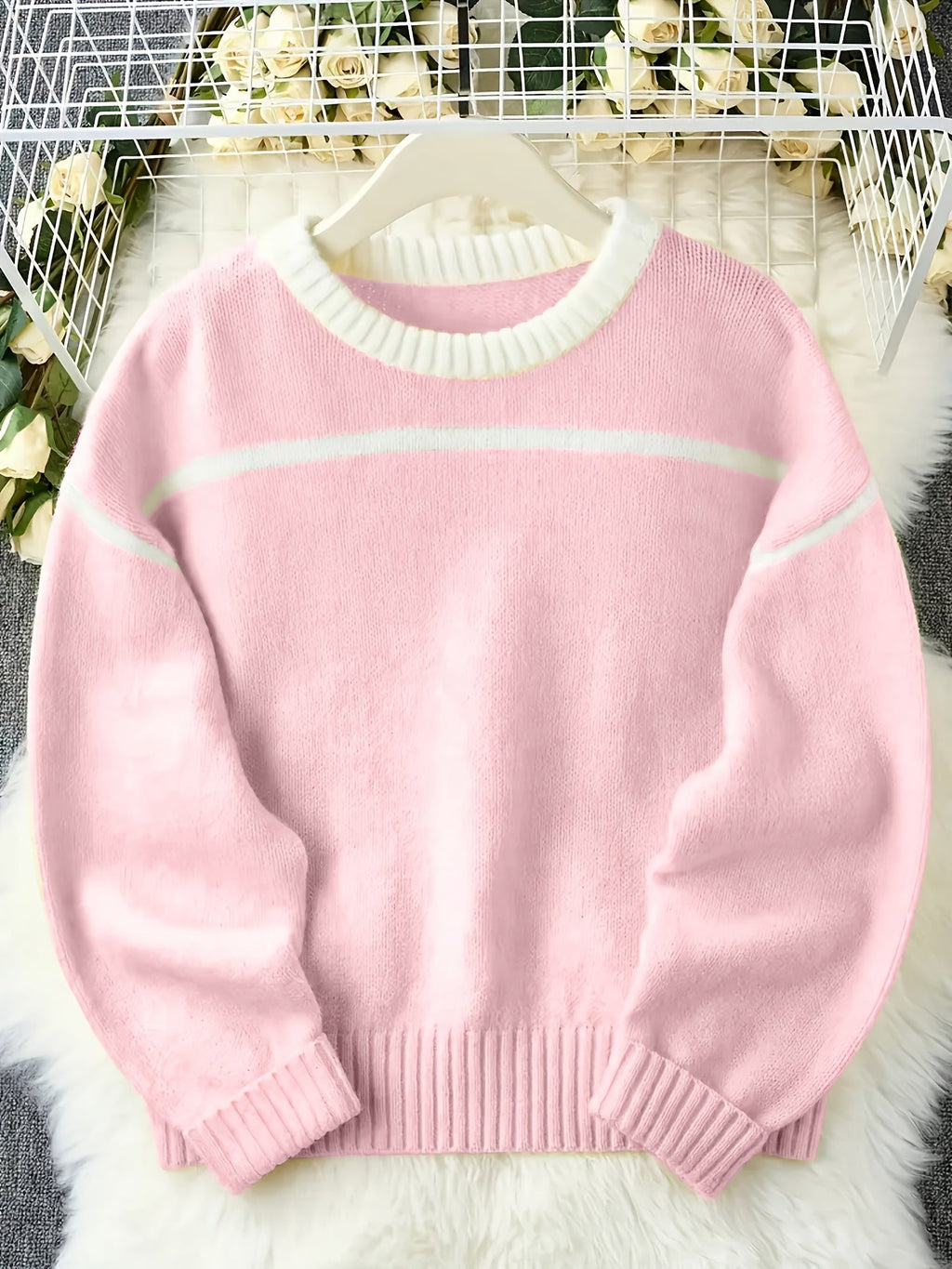 Elegant Plus Size Loose Fit Cozy Knit Sweater