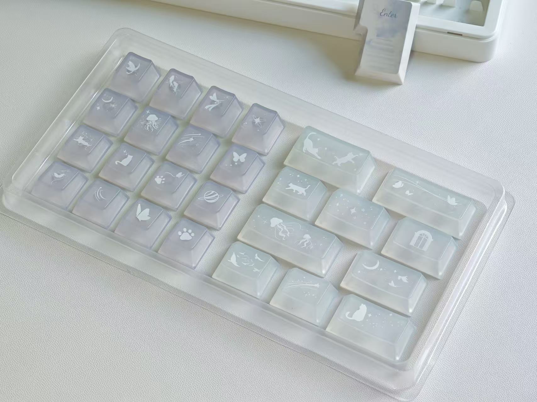 Blue Purple PC Fog-transparent Keycaps