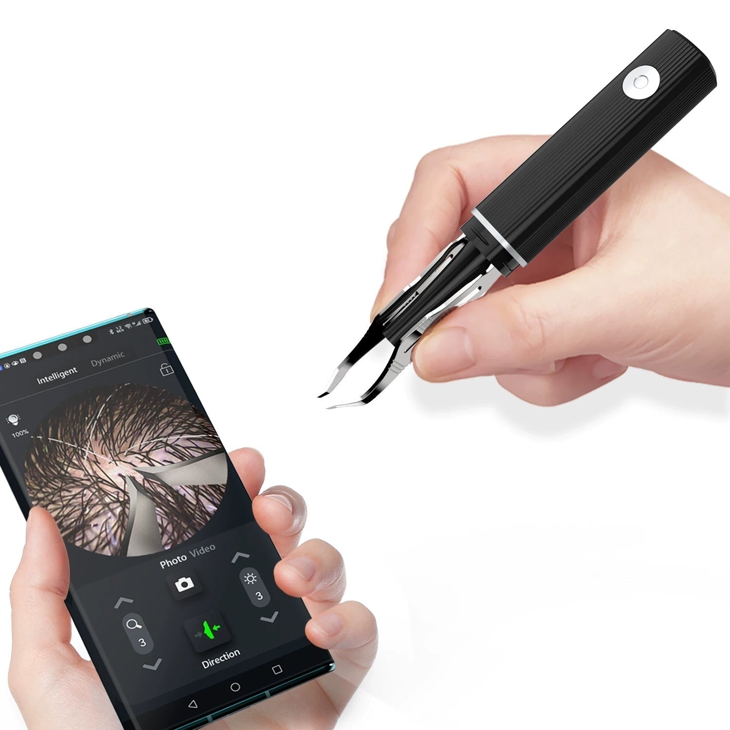 Smart Microscopic Wireless Visual Tweezers For Eyebrow Shaping And Splinter Removal