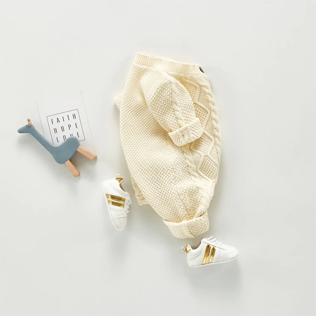 Cotton Knitted Long Sleeve Baby Romper for Boys and Girls