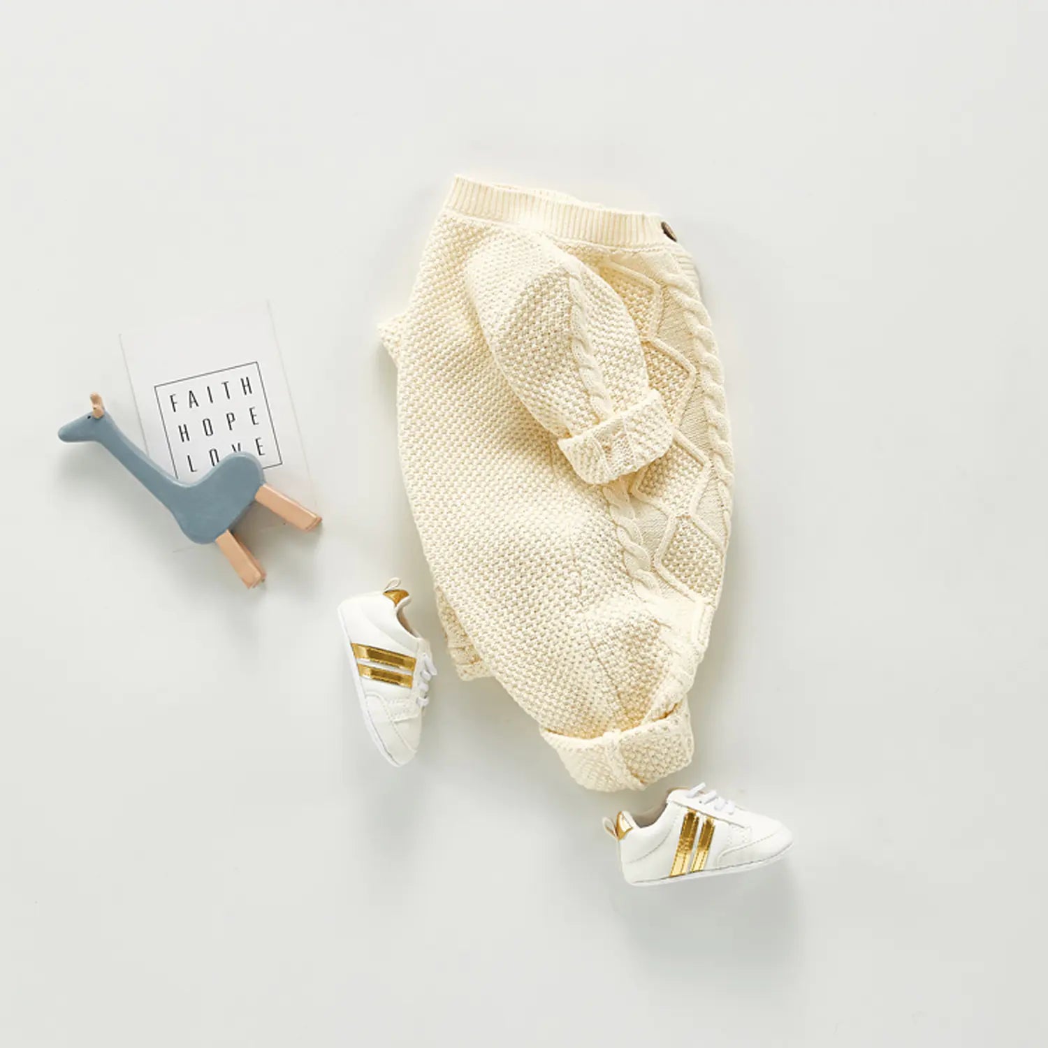 Cotton Knitted Long Sleeve Baby Romper for Boys and Girls