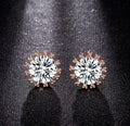 Diamond Earrings, Sterling Silver, 3 Carat Studs