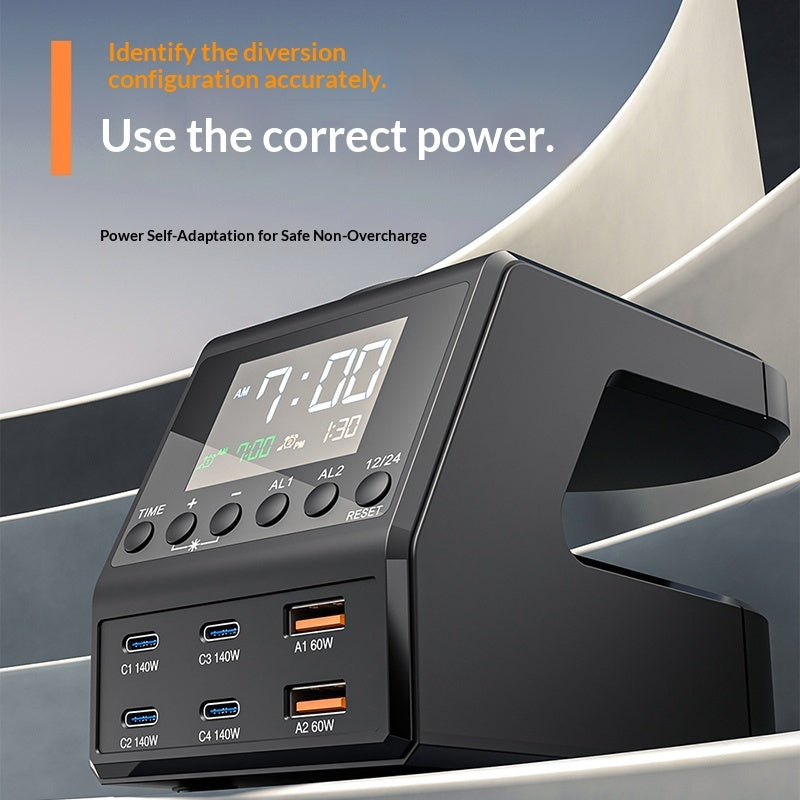 PD 140W Multi-port Type-C Socket Multi-outlet Wireless Charger