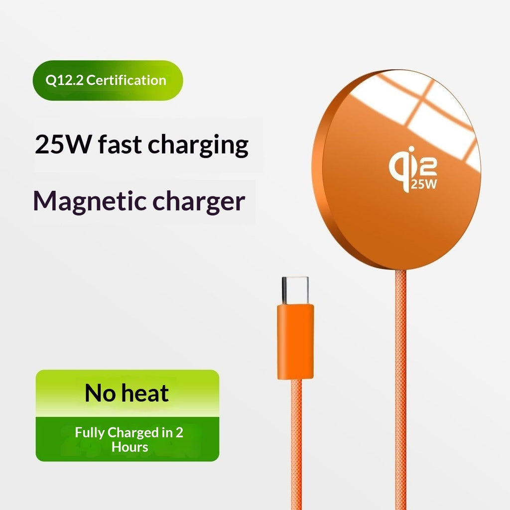 Portable Magnetic Wireless Charger With Cable For Phones