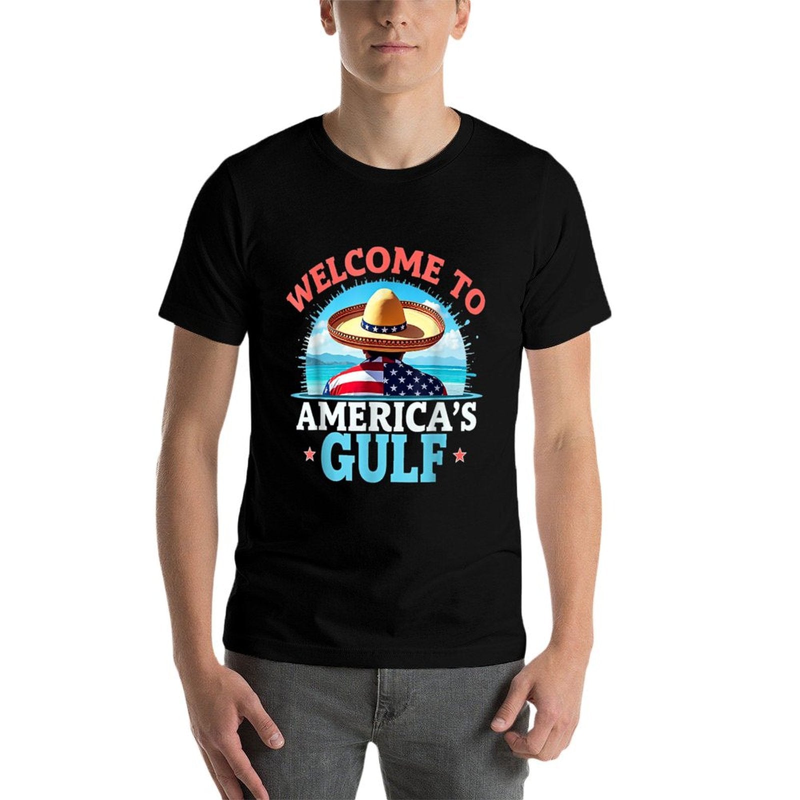 Gulf America Welcom To America's Gulf Slim-fit Cut T-Shirt